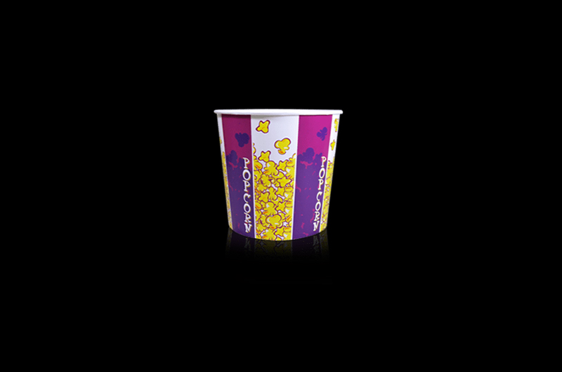 Rounded paper popcorn containers