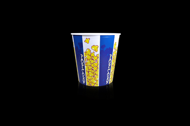 Rounded paper popcorn containers