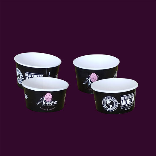 Branded ice cream paper cups and tubes