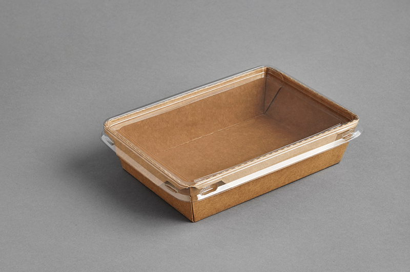 Paper boxes-trays for sushi with PET flat lid