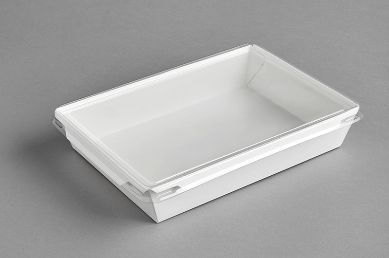 White and Kraft boxes for transporting food and a separate lid