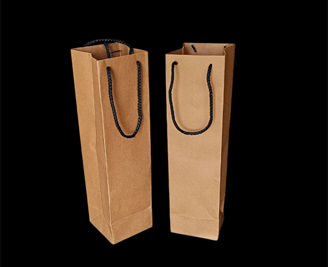 Disposable paper bags for one bottle