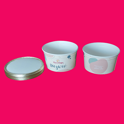 Printing on ice cream cups, with a minimum quantity of 5.000 pieces
